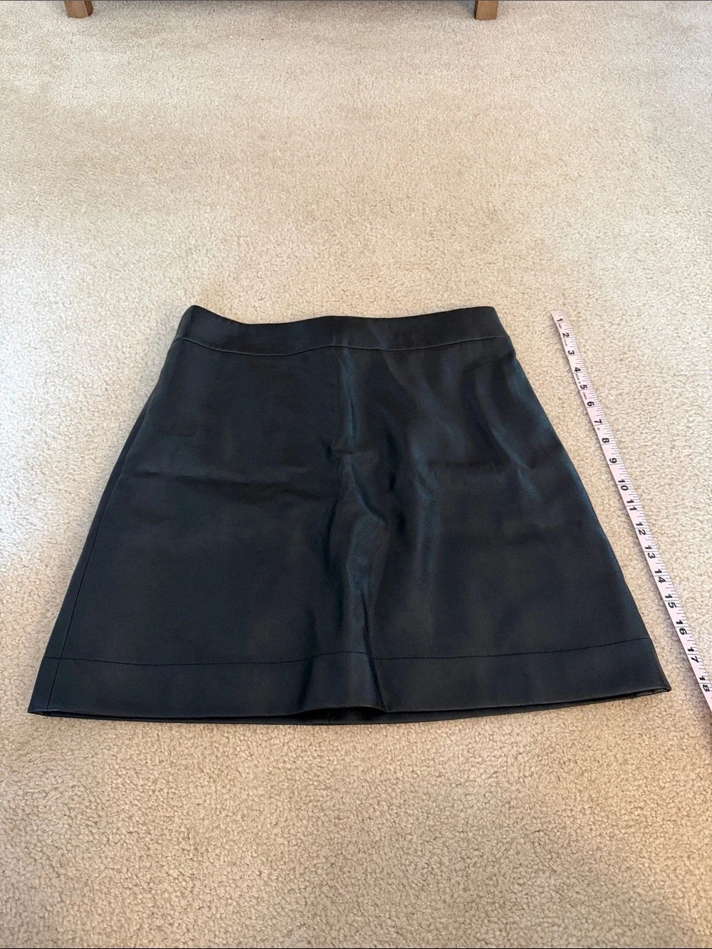 J. Crew Black Faux Leather A-Line Skirt 6